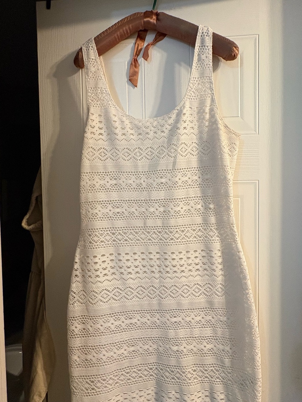 Garage White Crochet Mini Dress